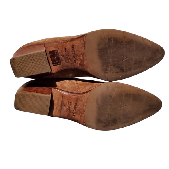 Aquatalia Brown Leather Zip-Up Ankle Booties Boots Women's Size 8, Made In Italy - Picture 11 of 13